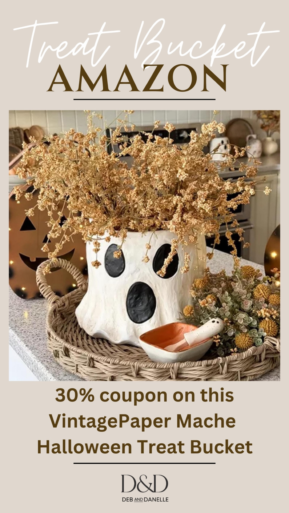 This vintage-inspired paper Mache 
Halloween treat bucket is not only trending but it is also 30% off right now. It does take a while to ship, so grab it now to have it in time for the Halloween season. It is so adorable! 

#LTKSeasonal #LTKHome #LTKSaleAlert