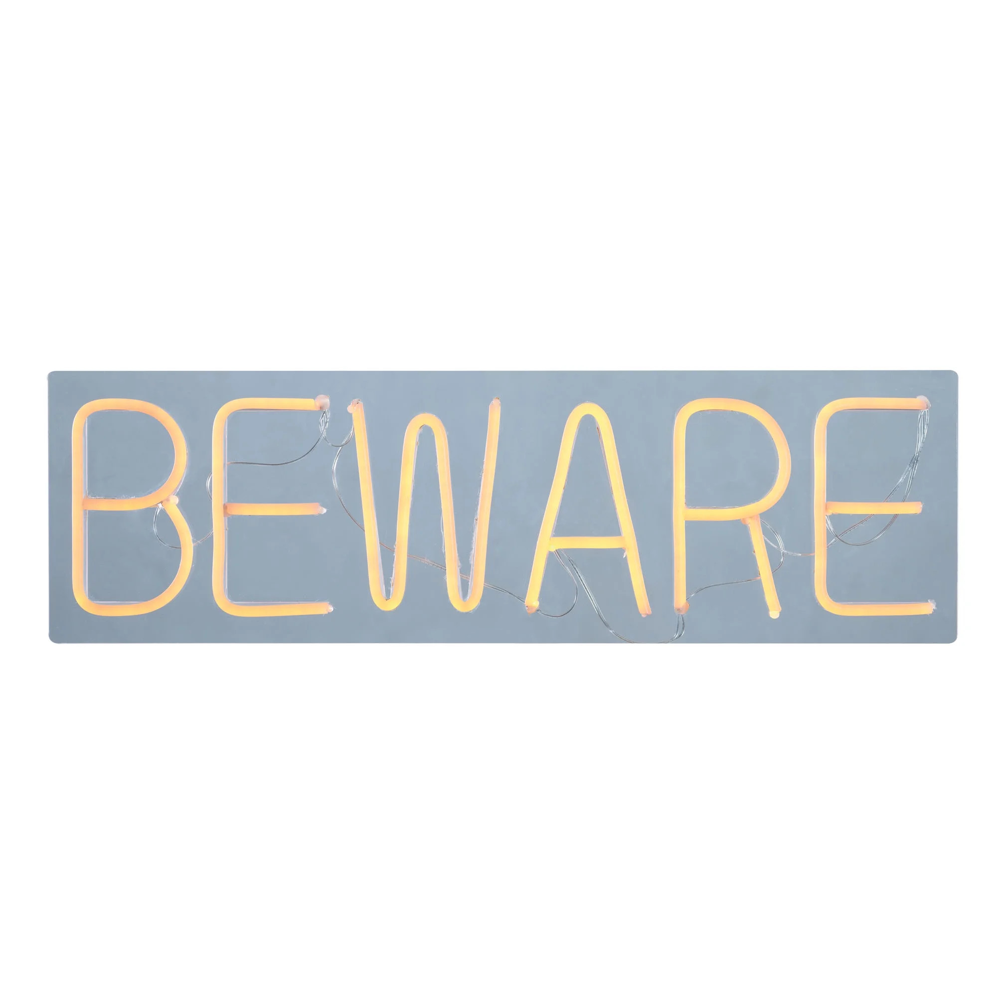 Way to Celebrate Halloween 24-Inch LED Neon-Style Beware Sign, with AC Adaptor - Walmart.com | Walmart (US)