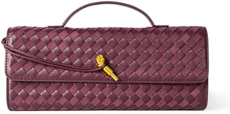 Joryin Woven Purse for Women Evening Clutch Woven Leather & Suede Handbags Crossbody Bag Suede Pu... | Amazon (US)