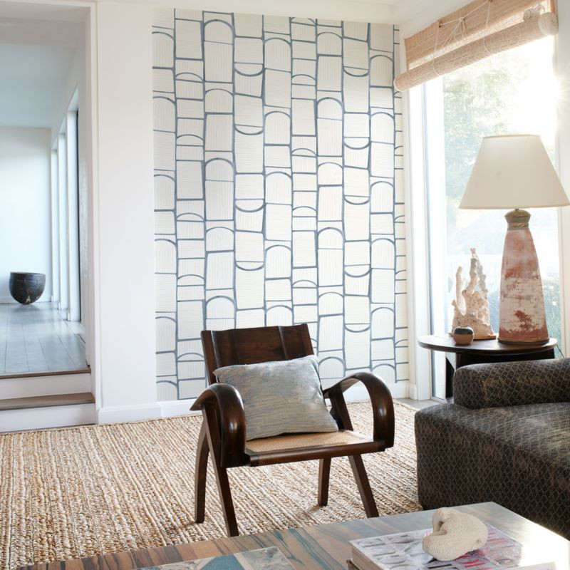 Backdrop Bloomsbury Slate Blue Wallpaper + Reviews | Crate & Kids | Crate & Barrel