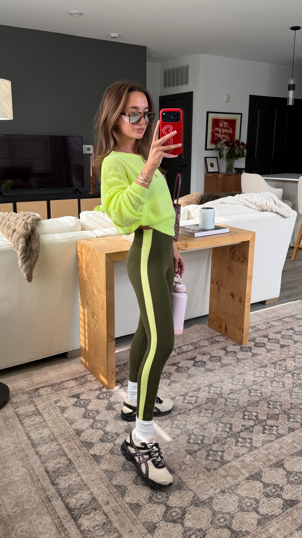 Color crush lime green!🍋‍🟩 I’m wearing XS in the set. Sweater is American Vintage (not linkable) but added similar!