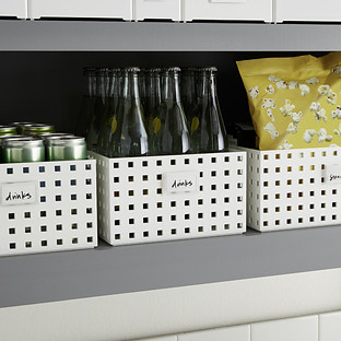 like-it® Bricks 11"" Wide Short Bin Smoke | The Container Store