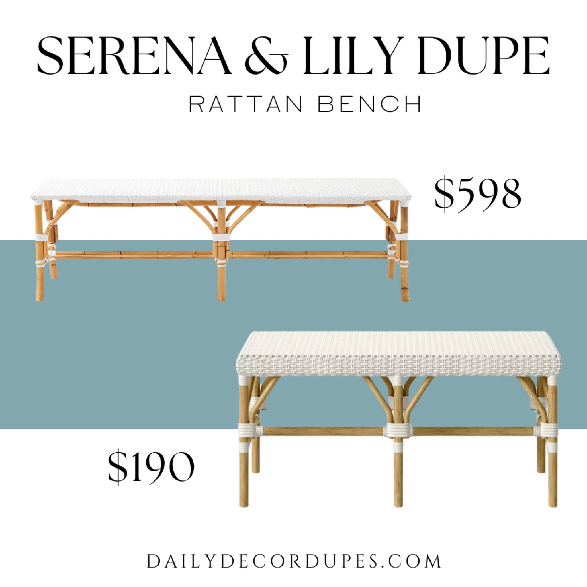 Serena & Lily rattan bench dupe. Woven backless entryway bench seat. Front door or living room furniture. Modern farmhouse home decor style. Natural fiber minimalist style.

Dupe dupes more affordable option find replica copy cat similar look for less budget friendly affordable cheap cheaper beautiful pretty. Clearance sale coupon code discount code promo code luxury lookalike look a like Inspo inspiration inspired by idea ideas Love dupes like these? I share multiple every day in my FB group “DAILY DECOR DUPES”

#LTKhome #LTKsalealert