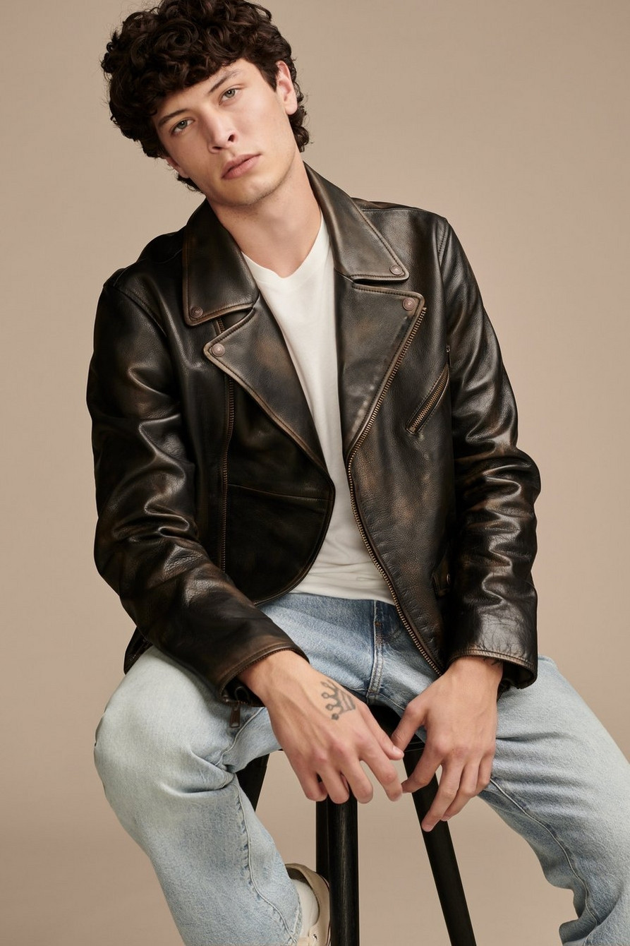 VINTAGE LEATHER MOTO JACKET | Lucky Brand