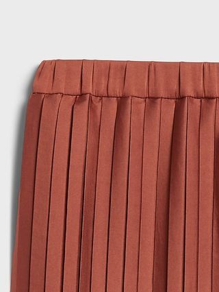 Satin Pleated Midi Skirt | Banana Republic (US)