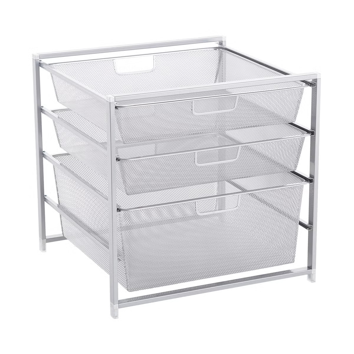 Elfa Medium Cabinet Drawer Solution Platinum | The Container Store