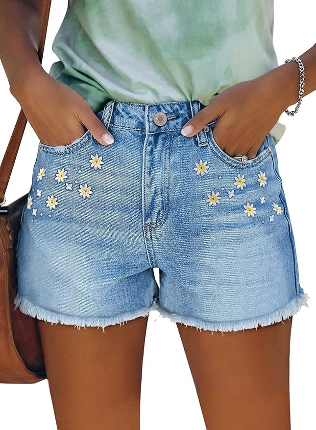 Women's Denim Shorts Mid Waist Jean Short | Amazon (US)