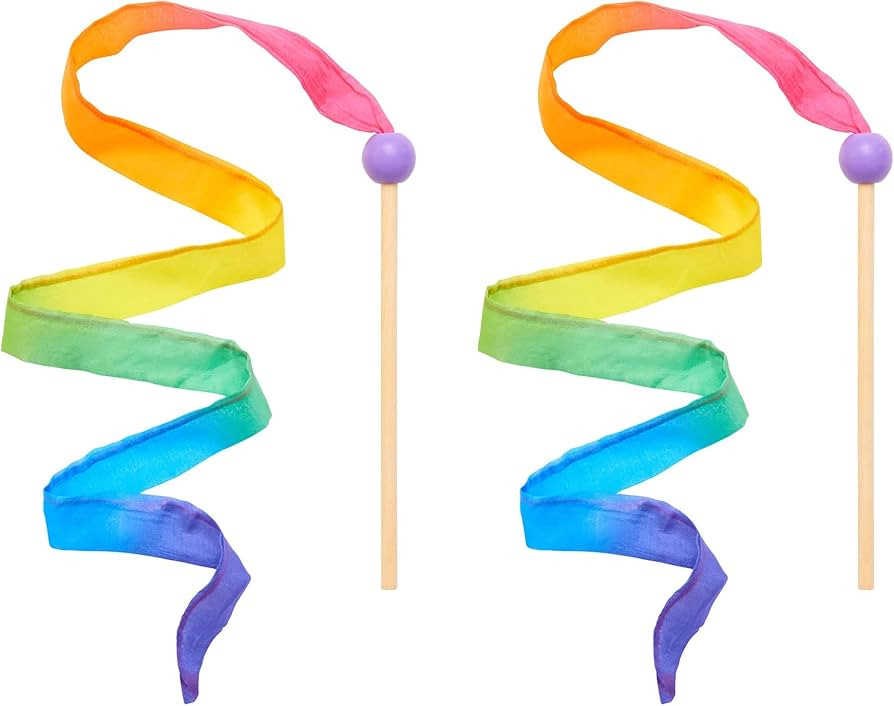 Sarah's Silks Mini Rainbow Streamer - Long Ribbon Wand for Kids, Pretend Play, Dance, Baton Stick... | Amazon (US)