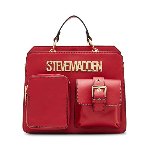 Steve Madden Bevelyn Utility Pocket Convertible Crossbody Bag, Crimson Red | Amazon (US)