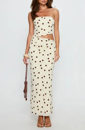 Jasira Strapless Polka Dot Maxi Dress | Nordstrom