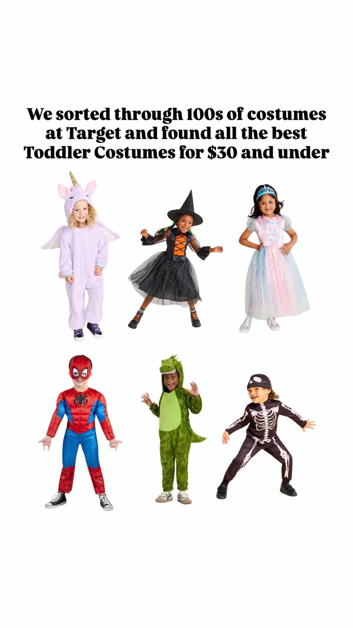 We sorted through 100s of costumes at Target to find the best toddler costumes that are all $30 and under!