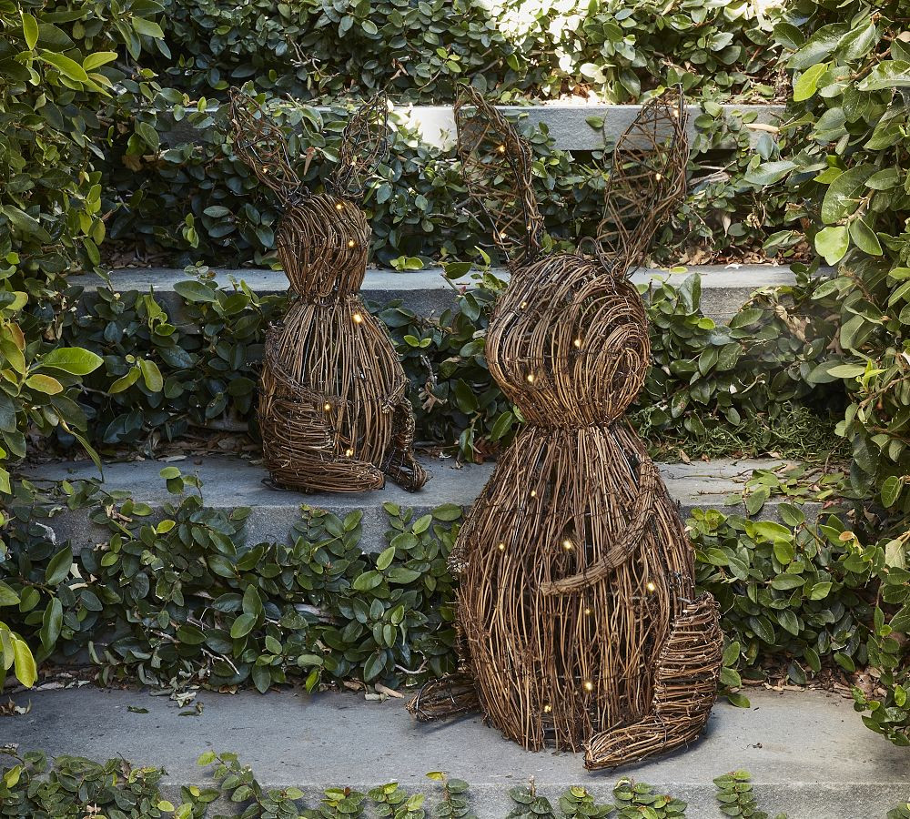 Rattan Bunny with Twinkle Lights | Pottery Barn (US)