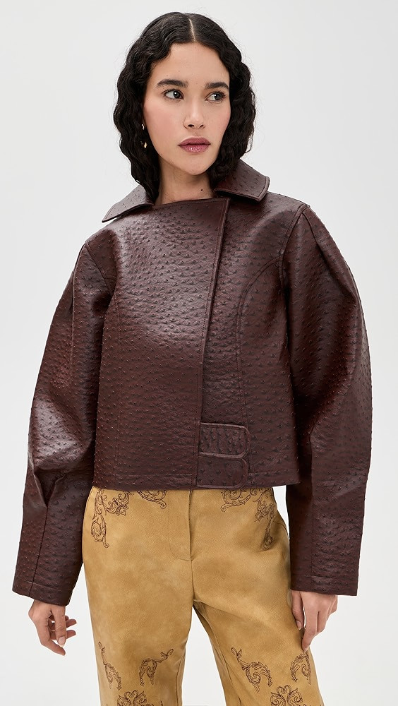Oliver Faux Ostrich Leather Jacket | Shopbop