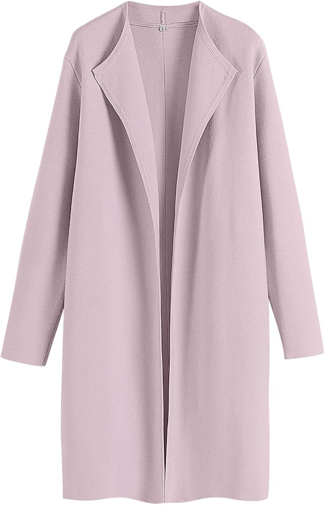 ANRABESS Women's Long Cardigans Sweater 2025 Fall Dressy Casual Lapel Knit Warm Trench Coatigan O... | Amazon (US)