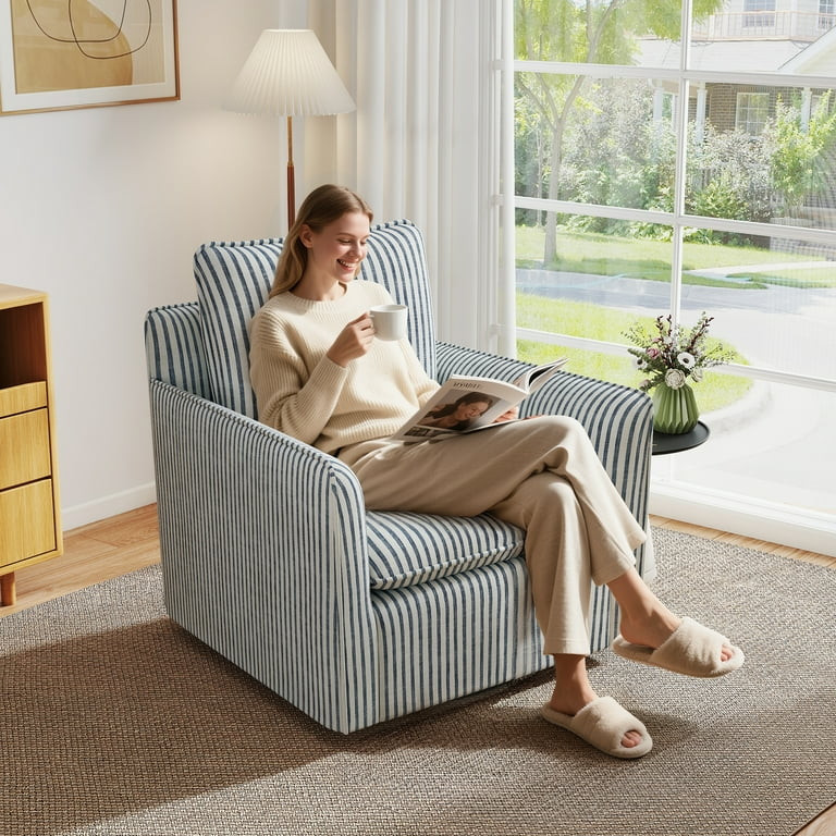 Ebello 360\u00b0 Swivel Chair with Thick Padded Backrest Cushion \u2013 Fabric Square Accent Chai... | Walmart (US)