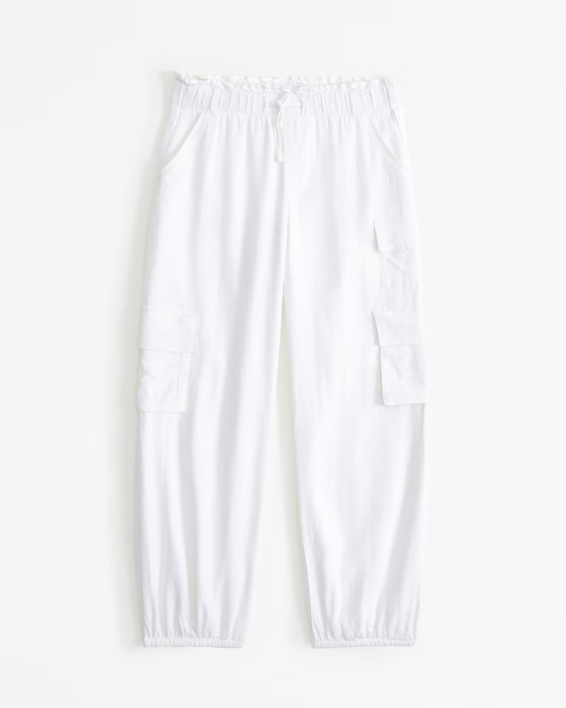 linen-blend cargo joggers | Abercrombie & Fitch (US)