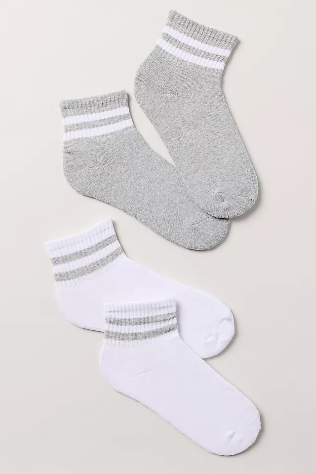 Double Stripe Sporty Socks, Set of 2 | Anthropologie (US)