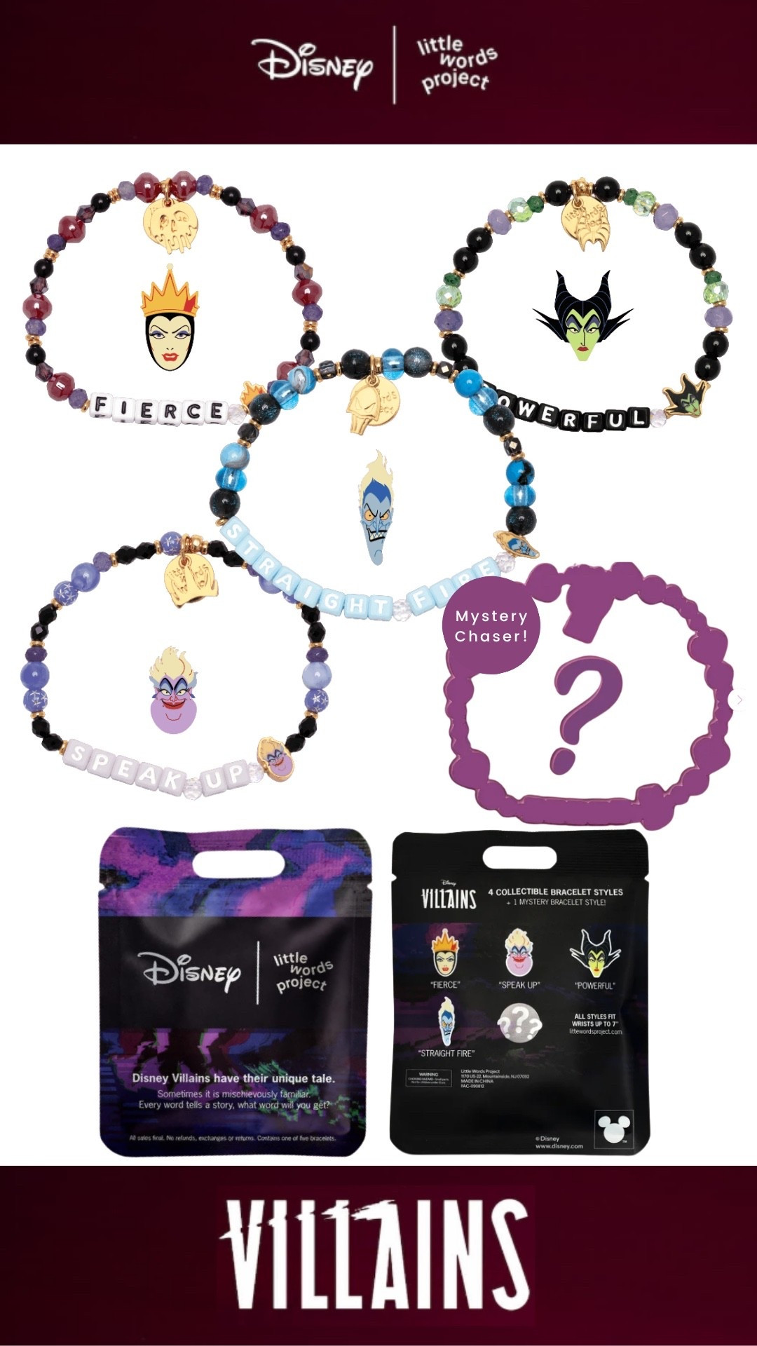 Disney Villains, Disney Villains bracelet, Little Words Project, Disney jewelry, Disney bracelet, friendship bracelet, beaded bracelet, collectible bracelet, mystery bracelet, mystery chaser, Disney accessories, villain accessories, Evil Queen, Maleficent, Ursula, Hades, Disney villain merch, Disney fashion, Disney style, Disney gift ideas, Disney lover gift, Disney adult, Disney Parks outfit, Disney World outfit, Halloween Disney, spooky season, villain era, fierce bracelet, powerful bracelet, speak up bracelet, straight fire bracelet, Disney collectibles, Disney merchandise, Little Words Project Disney, Disney collaboration, Disney bracelets, Disney Halloween accessories

#LTKSeasonal #LTKBeauty