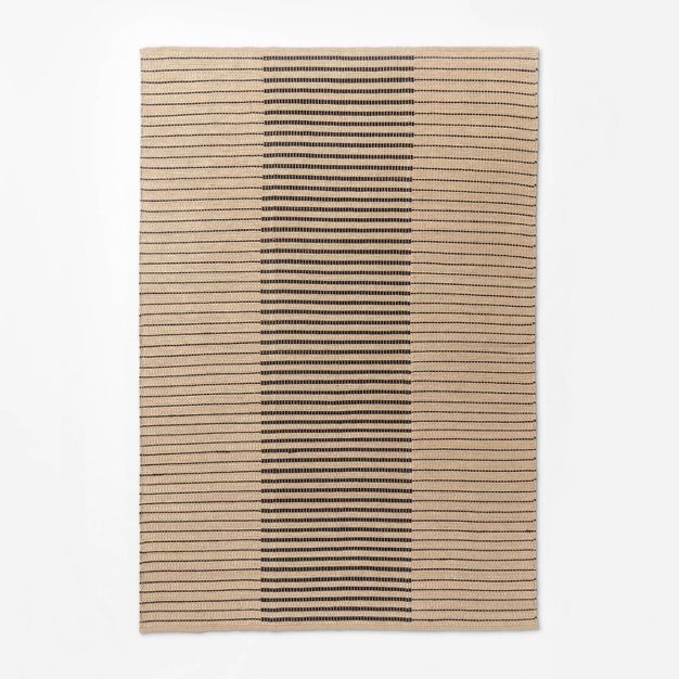 Reseda Hand Woven Striped Jute Cotton Area Rug Black - Threshold™ designed with Studio McGee | Target