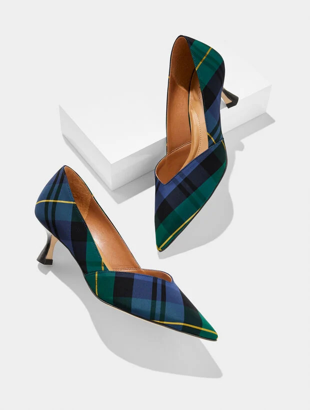 Ember Kitten Heel Pumps - Sloane Tartan | Talbots