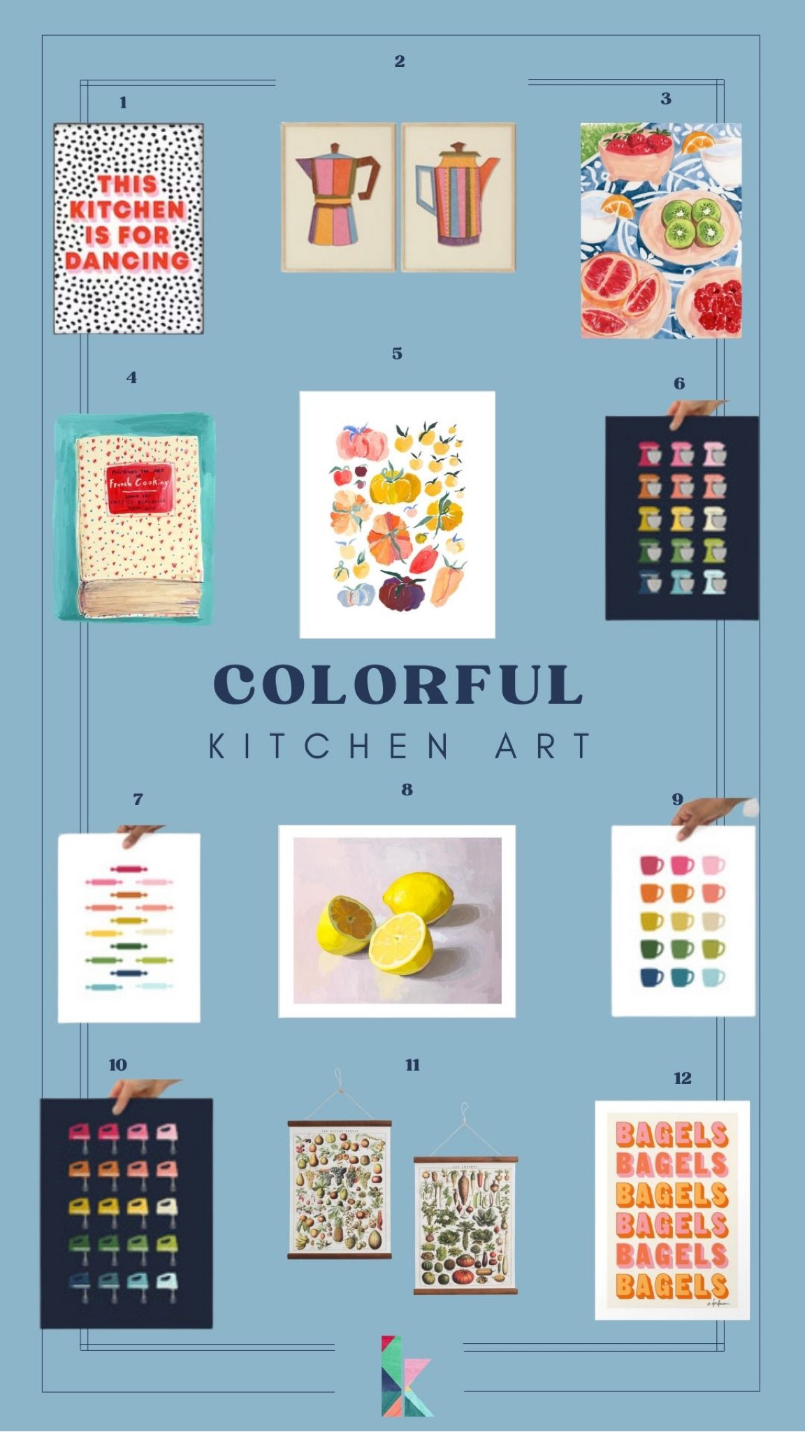 Colorful art is a great way to bring color to your kitchen. 
Art, kitchen, decor, kitchen art, colorful, home, Etsy, unique 

#LTKFind #LTKunder50 #LTKhome