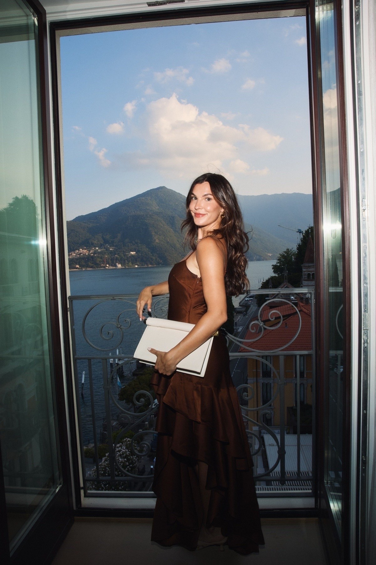 Seriously one of my favorite dresses I have ever worn! (wearing size US 2)

Lake Como, Italy, euro summer, date night, dinner date, bag, amazon finds, finds for less, girls night out, fall outfit inspo, silk maxi dress, kitten heels, formal