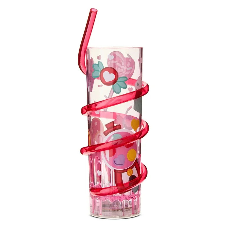Light-Up Cup with Swirly Straw, Pink, 8 oz, Valentine's Day by Way To Celebrate | Walmart (US)