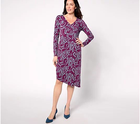 BEAUTIFUL by Lawrence Zarian Regular Asymmetric Hem Dress - QVC.com | QVC