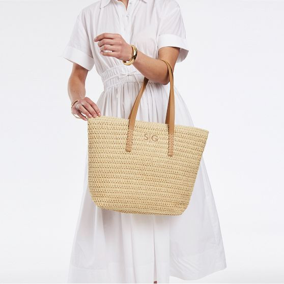 Stinson Straw Zip-Top Tote | Mark and Graham
