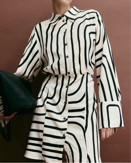Black and white patterned shirt dress 

#LTKfindsunder50 #LTKstyletip #LTKSeasonal