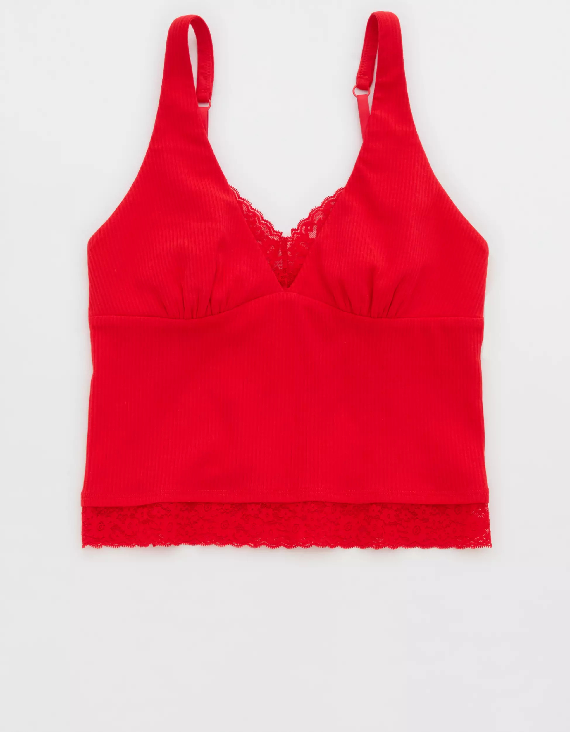 Superchill Cotton Rib Vintage Lace Tank Top | Aerie