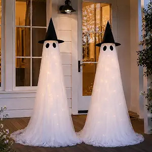 2 Pack 5 Ft Large Light Up Ghost Decor - Halloween Decorations Outdoor | Double-layered fabric, w... | Amazon (US)
