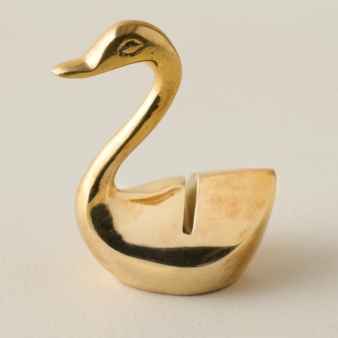 Vintage-Inspired Brass Swan Card Holder | Magnolia