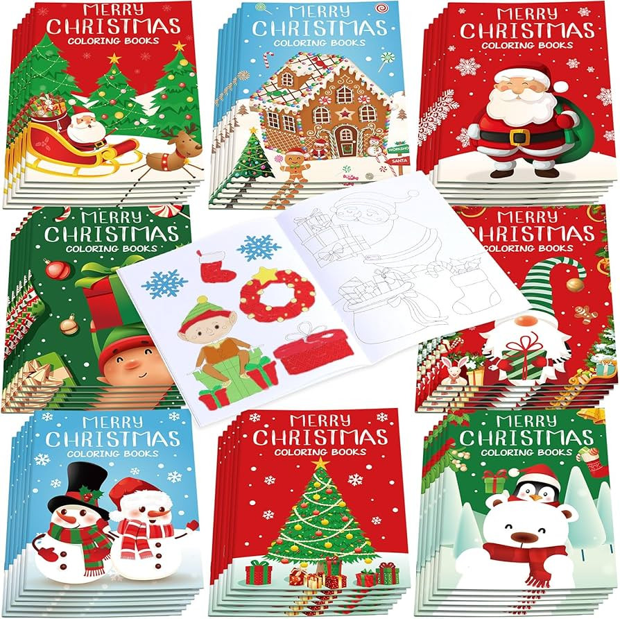 Faccito 24 Pcs Christmas Coloring Books Mini Coloring Books for Party Favors Bulk Xmas DIY Art Dr... | Amazon (US)