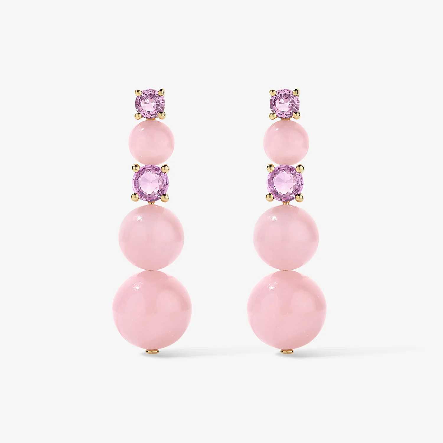 Grace Pink Opal Graduated Drop Earrings | Stephanie Gottlieb Fine Jewelry