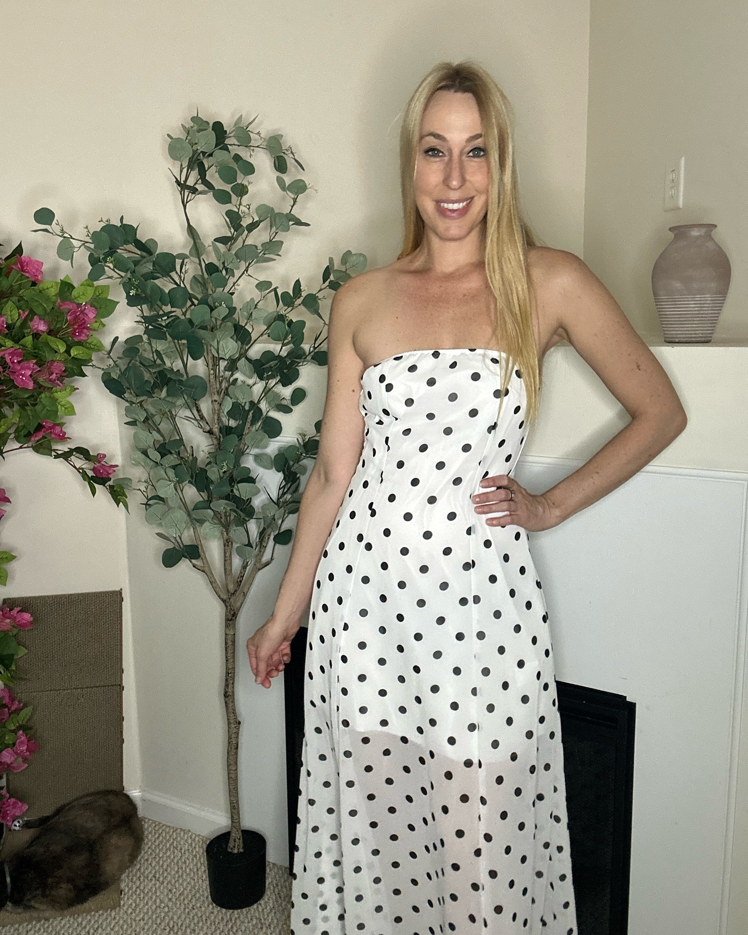 Beautiful polka dot dress 
👗 giving me all the Parisian vibes 
Lightweight and flowy, fits tts

#LTKTall
