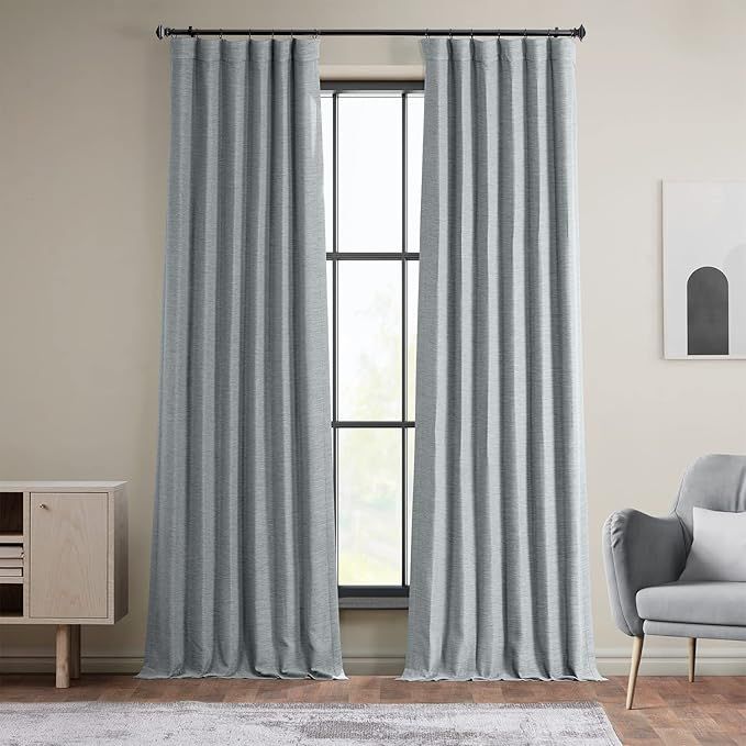HPD Half Price Drapes Bellino Room Darkening Curtain 50 X 96 (1 Panel), BOCH-PL1702-96, Gulf Blue | Amazon (US)