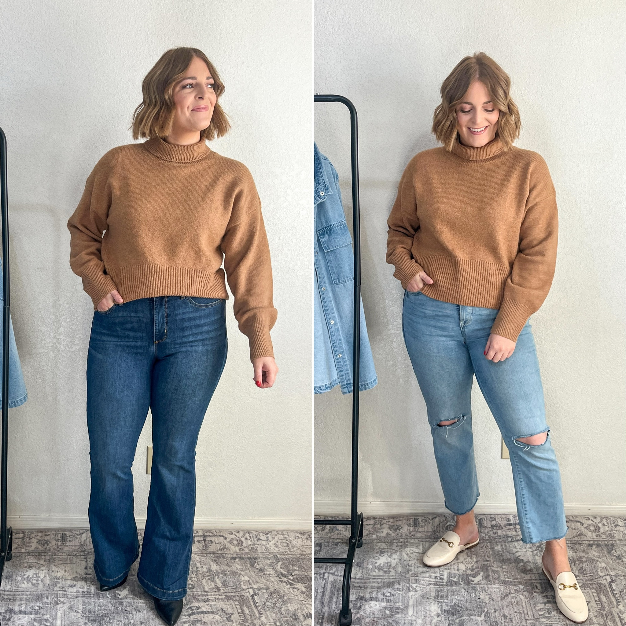 Target mock neck sweater// wearing M
30% off right now-sale ends today!

Flare jeans are sold out from WalMart (linked similar!)

#LTKfindsunder50 #LTKmidsize #LTKsalealert