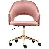 BTEXPERT Gold OfficeDesk Fancy Rosegold 360 Swivel Rolling Modern Desk Office Home Chair. Contempora | Amazon (US)