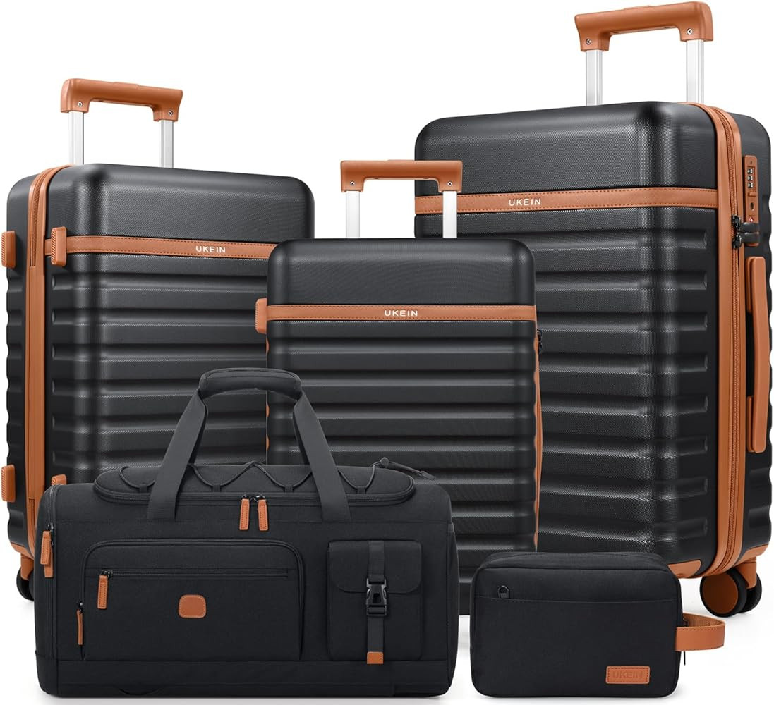UKEIN Luggage Sets 5 Piece, Carry On Luggage 20In With Spinner Wheels, Hardside Suitcase Set with... | Amazon (US)