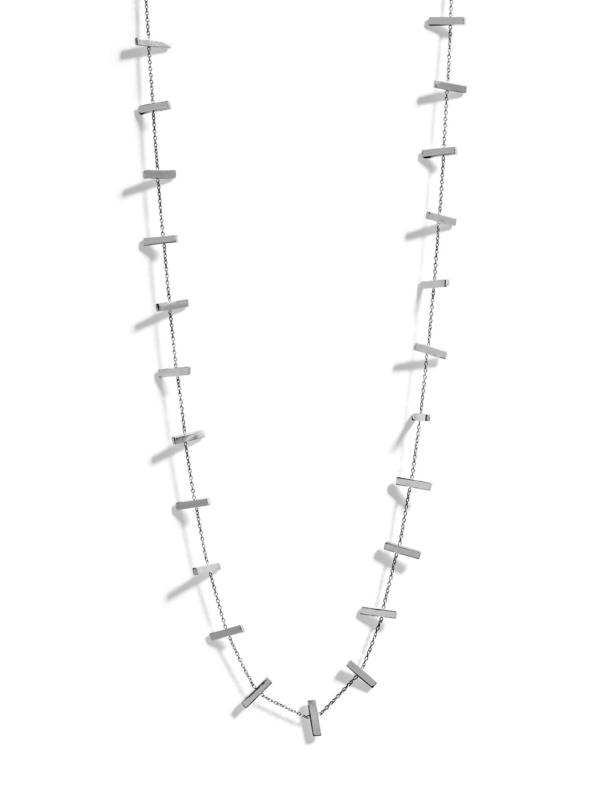 Cross Bar White Gold Chain Necklace | YLANG 23