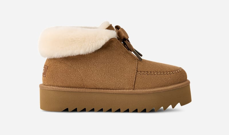 UGG® Women's Kallen Platform Sheepskin Slippers in Chestnut, Size 7 | UGG (US)