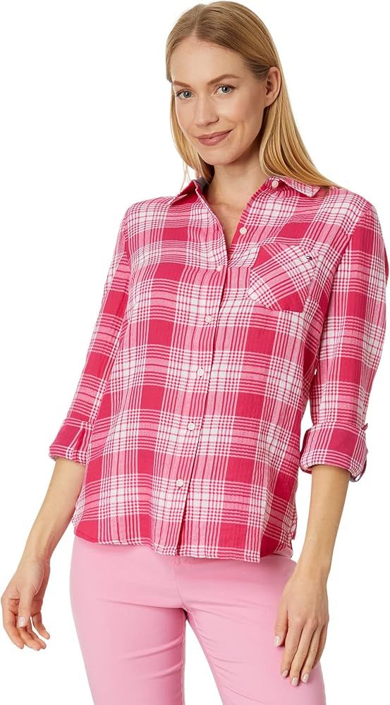 Tommy Hilfiger Women's Patio Plaid Roll Tab | Amazon (US)