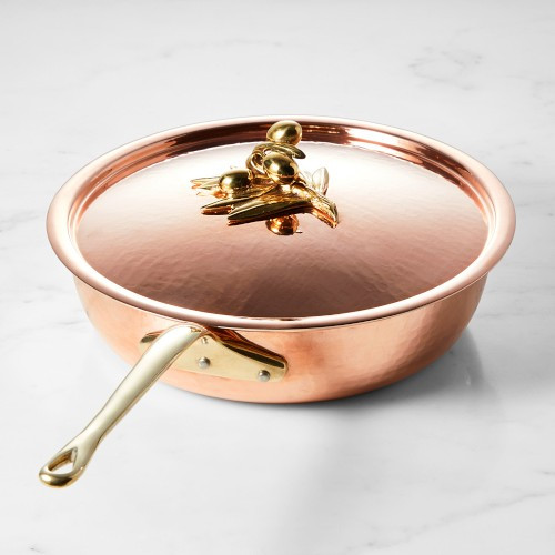 Ruffoni Historia Hammered Copper Covered Saute Pan with Olive Knob, 3-Qt. | Williams-Sonoma