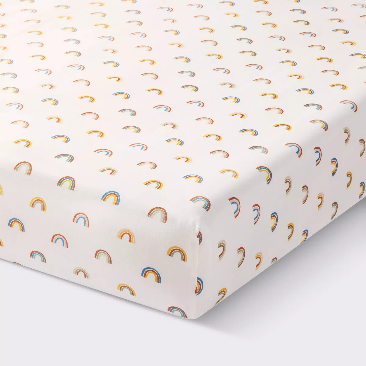 Cotton Fitted Crib Sheet - Rainbows - Cloud Island™ | Target