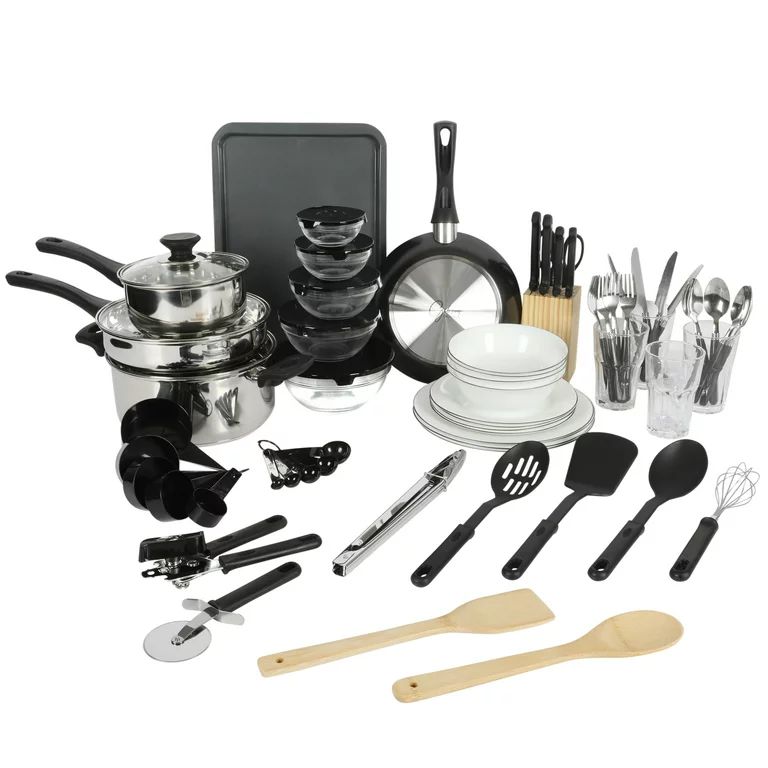 Gibson Home 71-Piece Stainless Steel Silver Cookware Combo Set | Walmart (US)