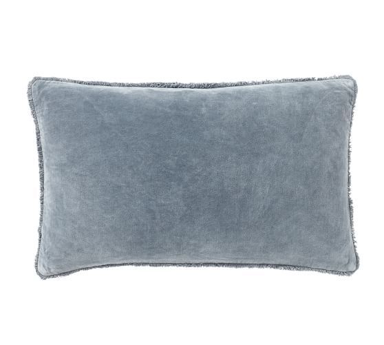 Fringe Velvet Lumbar Pillow Covers | Pottery Barn (US)