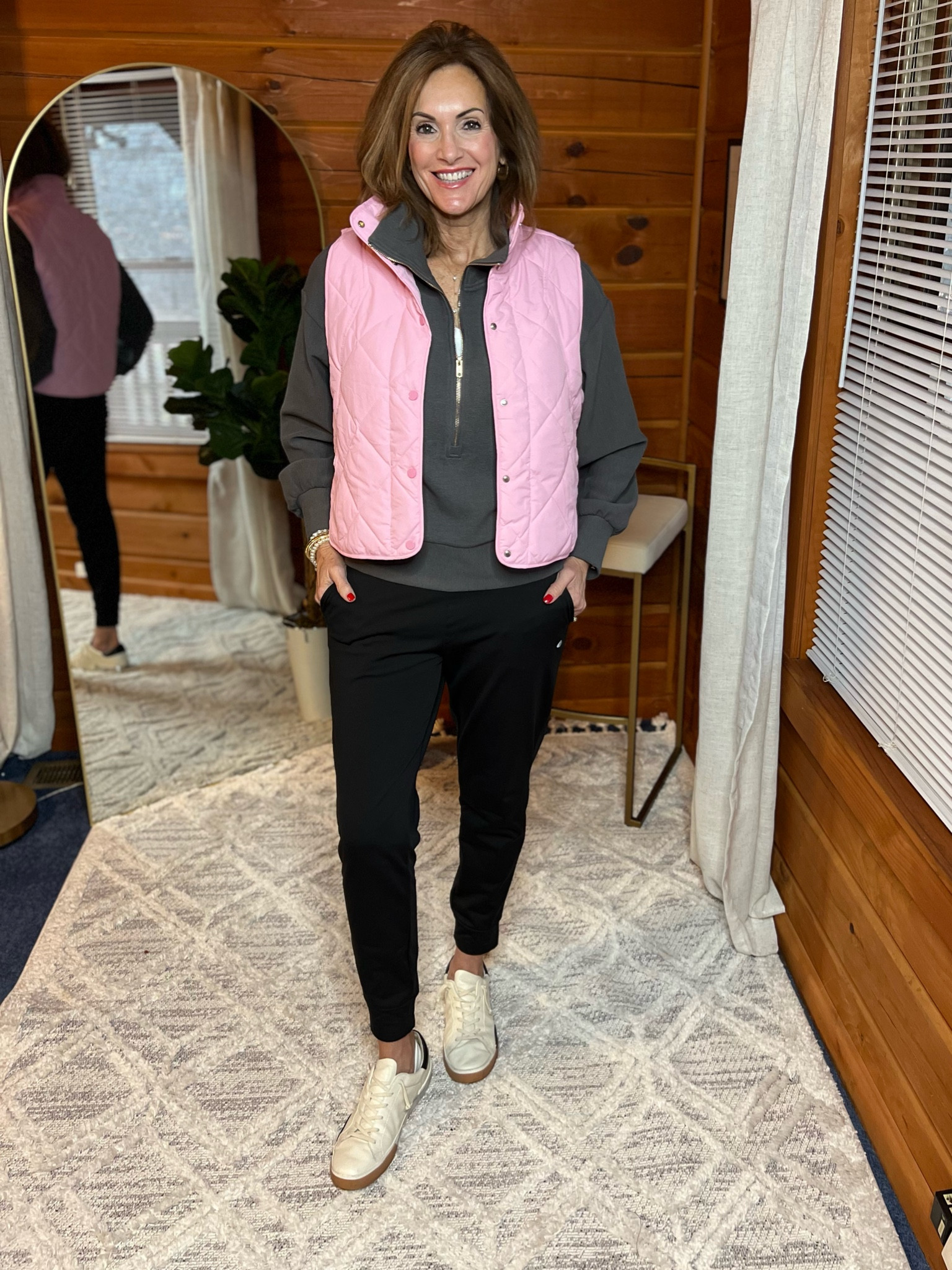 Winter Style

Quilted Vest - medium 
Zip pullover - Large 
Joggers- Medium 

#LTKtravel #LTKstyletip #LTKover40