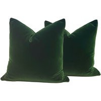 Velvet Pillow in Green. Decorative Pillow, Lumbar Pillow, Solid Accent Throw Cushion, Designer Cover | Etsy (US)