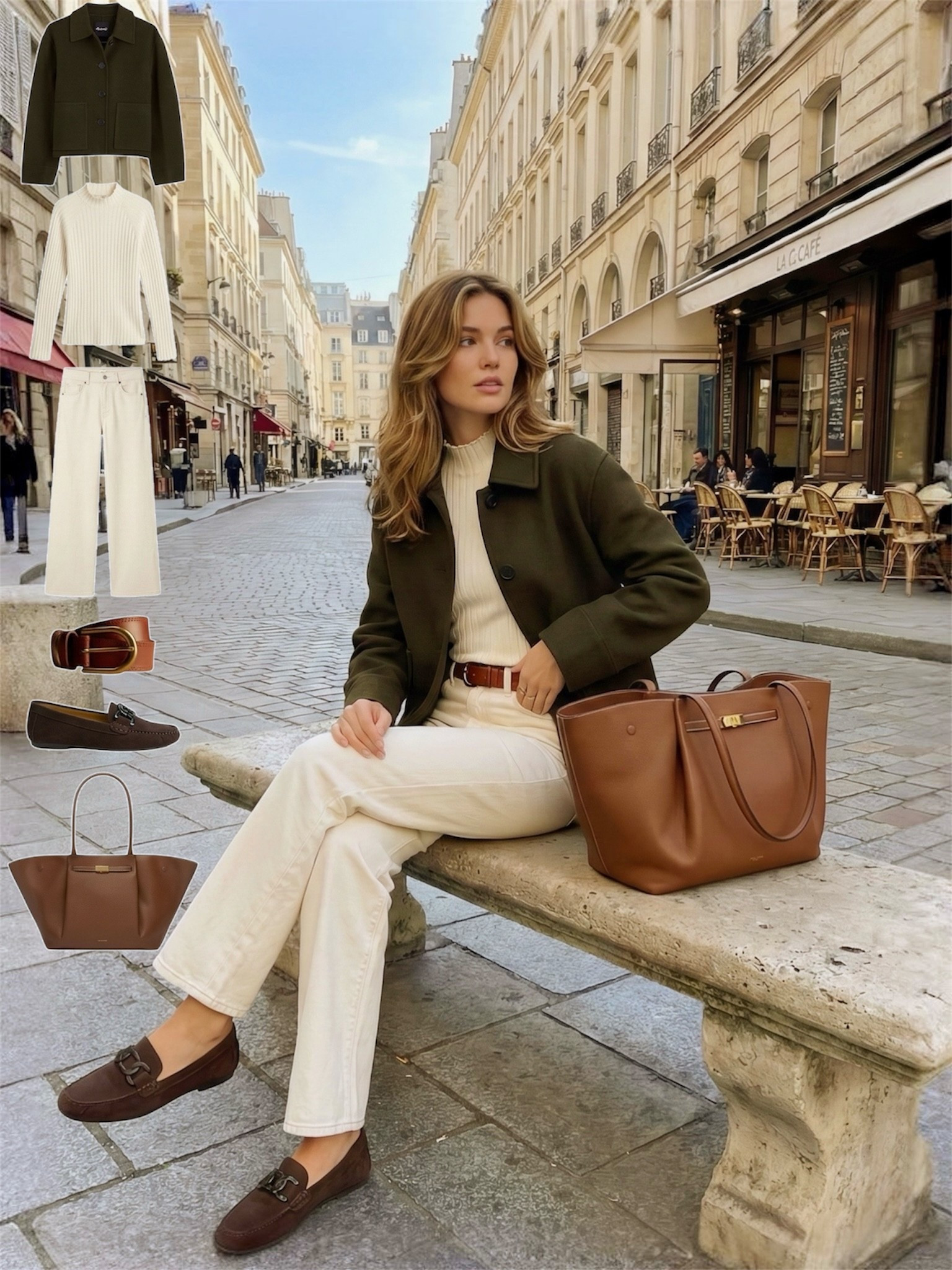 ✨ Olive & Cream with Classic Parisian Charm ✨

A polished city look built around soft cream tones and deep olive layering. The structured olive jacket adds a tailored edge, layered over a ribbed cream knit that keeps the palette light, refined, and perfectly balanced.

Cream straight leg trousers create a clean silhouette that feels modern and sophisticated. Rich brown loafers ground the outfit with timeless elegance, while the warm leather belt and structured tote echo the same caramel tones for a cohesive finish. Subtle gold accents complete the look with understated shine.

🤍 Style Notes:
• Olive tailored jacket for structured layering  
• Ribbed cream knit for soft texture  
• Cream straight leg trousers for a clean silhouette  
• Chocolate brown loafers for timeless polish  
• Tan leather belt for warm definition  
• Structured tan tote for classic everyday style  

Everything linked and ready to shop ✨

#LTKootd #LTKSeasonal #LTKChic

#LTKgrwm #LTKootd #LTKWorkwear

#LTKootd #LTKgrwm #LTKSpringSale